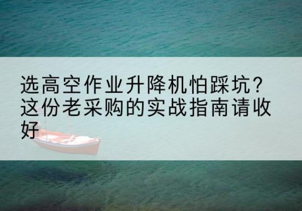 澧县高空作业升降机厂家推荐-选高空作业升降机怕踩坑？这份老采购的实战指南请收好